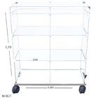 Vitrine De Vidro Modulado Caixa C/ Mdf Branca - 1,00 X 1,10 X