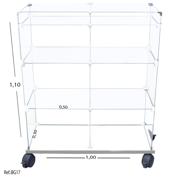 Vitrine De Vidro Modulado Caixa C/ Mdf Branca - 1,00 X 1,10 X