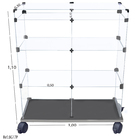 Vitrine De Vidro Modulado Caixa C/ Mdf Preto 1,00 X 1,10 X 0,