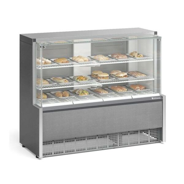 Vitrine Estufa Com Bandeja 140 Cm Inox 127v Gelopar Meqa-140r