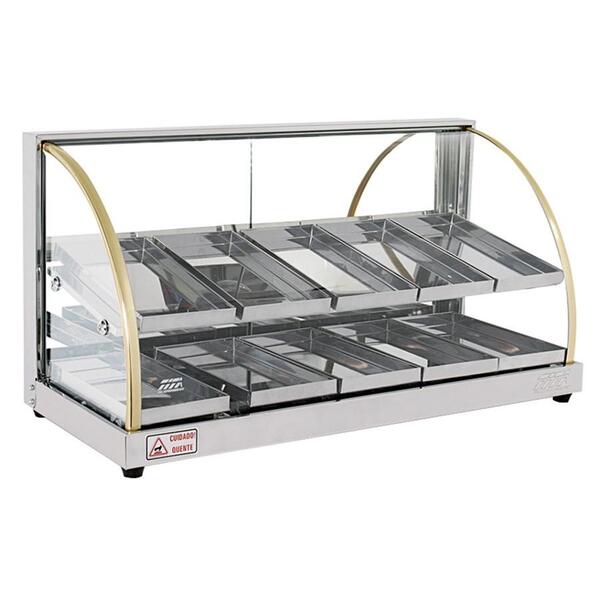 Vitrine Estufa Salgados Dupla 10 Bandejas Expositora 2 Níveis