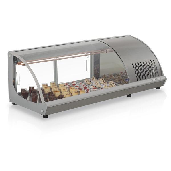 Vitrine Refrigerada De Bancada 120 Cm Inox 127v Gelopar Gvrb-