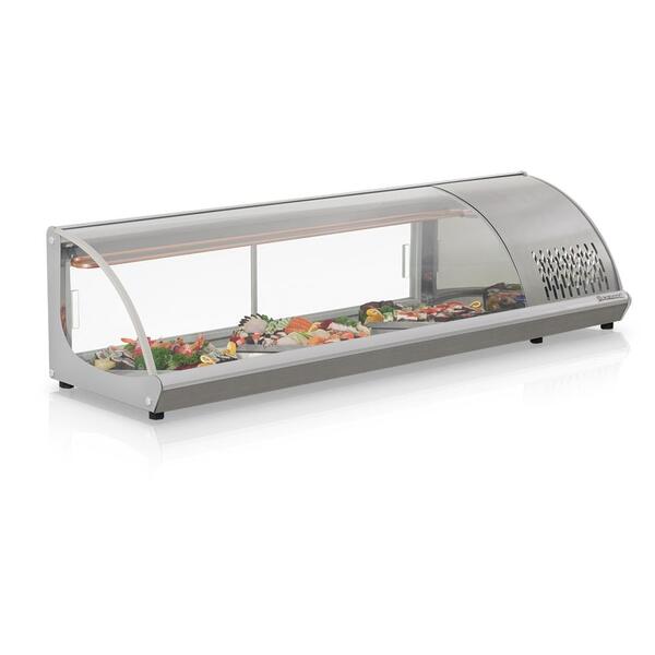 Vitrine Refrigerada De Bancada 160 Cm Inox 127v Gelopar Gvrb-