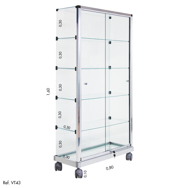 Vitrine Torre Vidro Modulado - 0,80 X 1,60 X 0,30