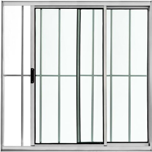 Vitro 2 Folhas 1,00 X 1,50 C/ Grade Total Alumínio Brilhante