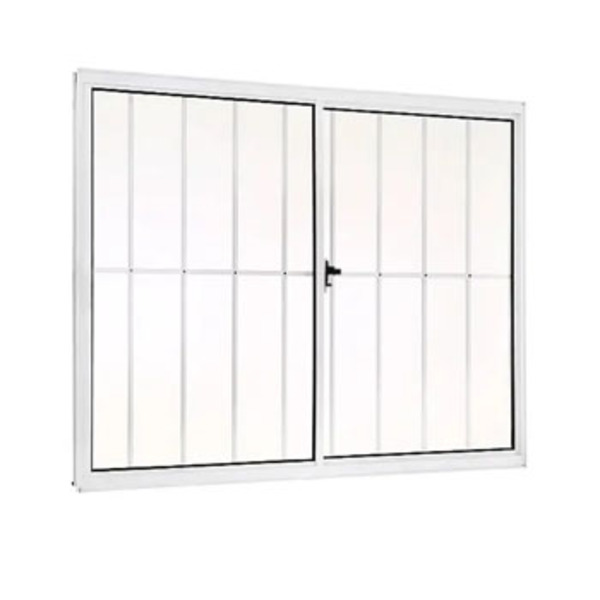 Vitrô 2 Folhas Aluminio Branco Com Grade 1.00x1.00