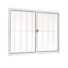 Vitrô 2 Folhas Aluminio Branco Com Grade 1.00x1.50