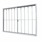 Vitrô 2 Folhas De Correr Aluminio Branco Com Grade 1,00x1,00