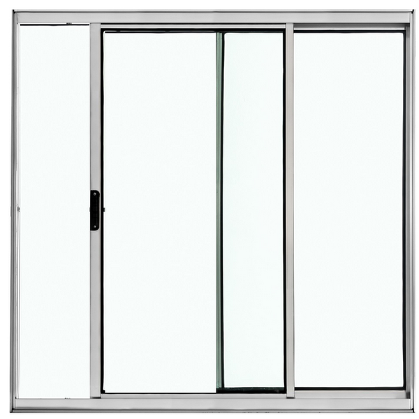 Vitrô 2 Folhas De Correr - Alumínio Brilhante 1,00 X 1,00m