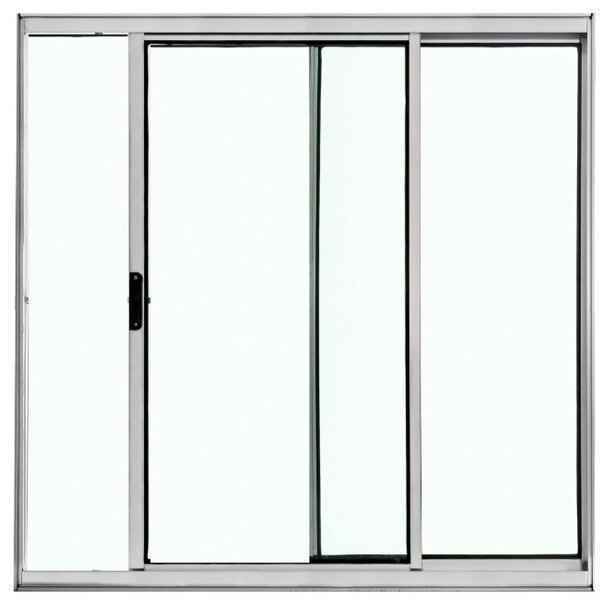 Vitrô 2 Folhas De Correr - Alumínio Brilhante  1,20 X 1,20m