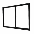 Vitrô 2 Folhas De Correr Aluminio Preto 1,00x1,20