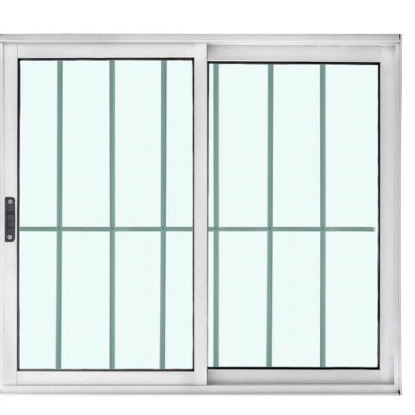 Vitrô 2 Folhas De Correr C/ Grade Total - Alumínio Branco 1,0