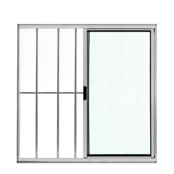 Vitrô 2 Folhas De Correr C/grade Parcial - Alumínio Brilhante