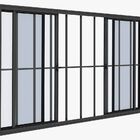 Vitro 4 Folhas 1,00 X 1,50 Com Grade Alumínio Preto