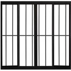 Vitro 4 Folhas 1,20 X 1,50 C/grade Total Alumínio Preto