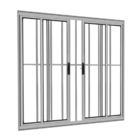 Vitro 4 Folhas 100x200 C/ Grade Brilhante