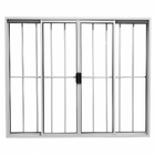 Vitrô 4 Folhas De Correr Aluminio Branco Com Grade 1,00x1,00