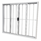 Vitrô 4 Folhas De Correr Aluminio Branco Com Grade 1,00x1,50