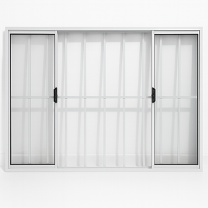 Foto de Vitrô 4 Folhas De Correr Aluminio Branco Com Grade 1,00x1,50