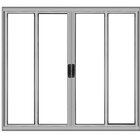 Vitrô 4 Folhas De Correr - Alumínio Brilhante  1,00 X 1,20m