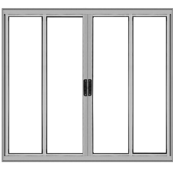 Vitrô 4 Folhas De Correr - Alumínio Brilhante  1,00 X 1,20m