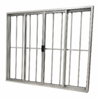 Vitrô 4 Folhas De Correr Aluminio Brilhante Com Grade 1,00x1,