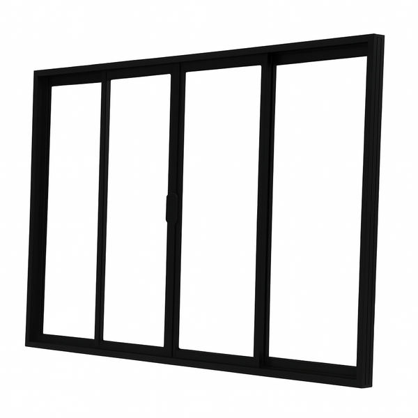 Vitrô 4 Folhas De Correr Aluminio Preto 1,00x1,20