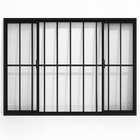 Vitrô 4 Folhas De Correr Aluminio Preto Com Grade 1,00x1,00