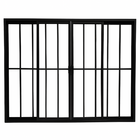 Vitrô 4 Folhas De Correr Aluminio Preto Com Grade 1,00x1,00