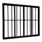 Vitrô 4 Folhas De Correr Aluminio Preto Com Grade 1,00x1,50