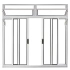 Vitrô 4 Folhas De Correr C/ Bandeira - Alumínio Branco 1,00 X