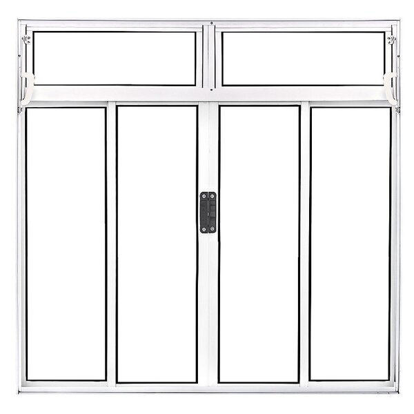 Vitrô 4 Folhas De Correr C/ Bandeira - Alumínio Branco 1,20 X