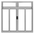 Vitrô 4 Folhas De Correr C/ Bandeira - Alumínio Brilhante 1,0