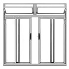 Vitrô 4 Folhas De Correr C/ Bandeira - Alumínio Brilhante 1,2