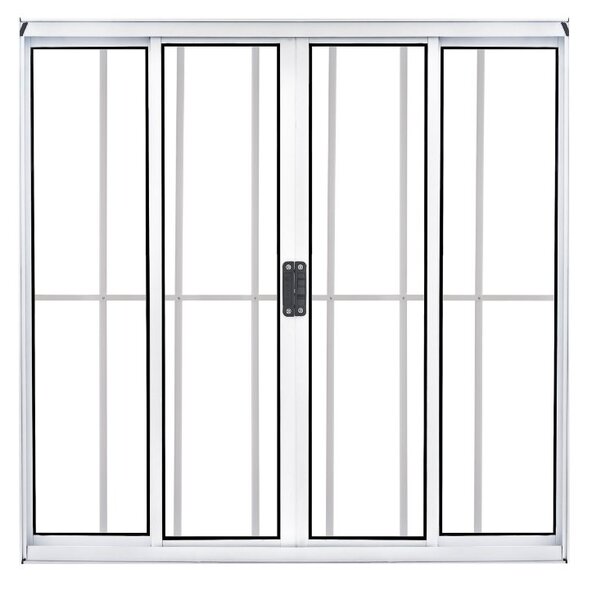 Vitrô 4 Folhas De Correr C/ Grade Total  - Alumínio Branco 1,