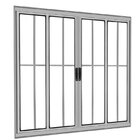 Vitrô 4 Folhas De Correr C/ Grade Total - Alumínio Brilhante