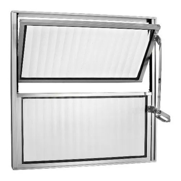 Vitrô Basculante Aluminio Brilhante 0.40x0.40