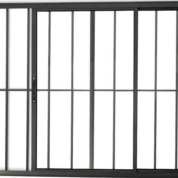 Vitro De Aluminio 2 Folhas Com Grade Linha Modular Preto