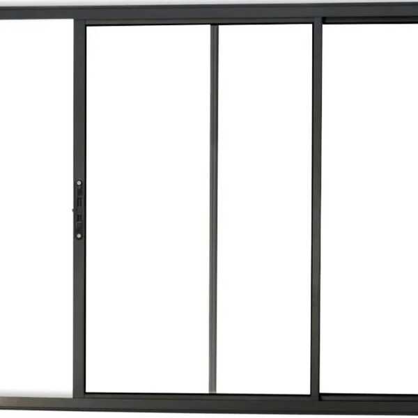 Vitro De Aluminio 2 Folhas Sem Grade Linha Modular Preto