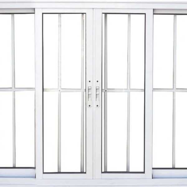 Vitro De Aluminio 4 Folhas Com Grade Linha Premium Branco
