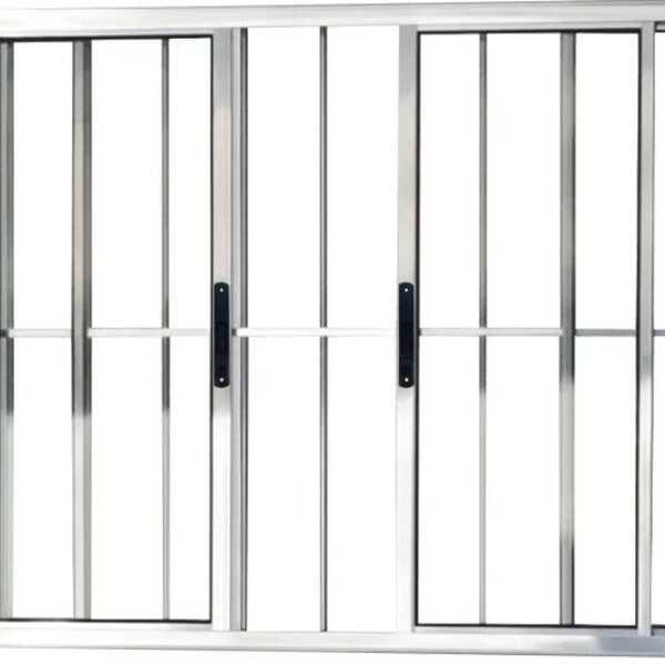 Vitro De Aluminio 4 Folhas Com Grade Linha Premium Brilhante