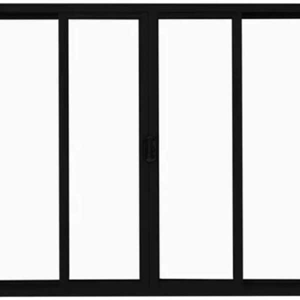 Vitro De Aluminio 4 Folhas Sem Grade Linha Modular Preto