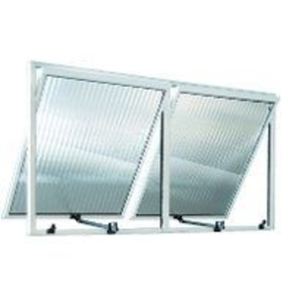 Vitro Maxim Ar De Aluminio Branco Com 02 Seções Vidro Canelad