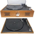 Vitrola Retro Perkins Pulse Marrom Bt/aux/usb Com Tampa 3 Vel