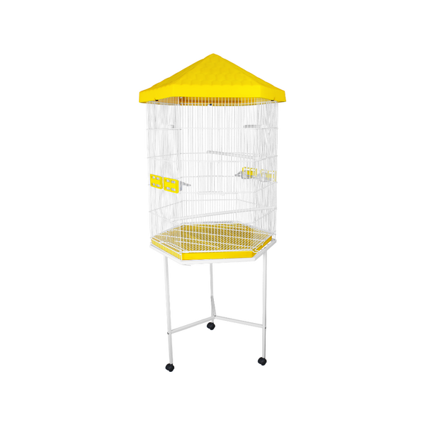 Viveiro Bragança Sextavado 60 Pássaros Pequenos Amarelo