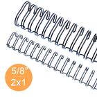 Wire-o Garra Duplo Anel 5/8" Para 120 Fls Ofício 2x1 Preto 50
