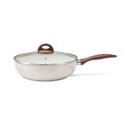Wok Antiaderente Indução Com Tampa 28 Cm Vanilla Ceramic Life
