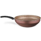 Wok Em Aluminio 28cm Antiaderente Chocolate Mta 9183