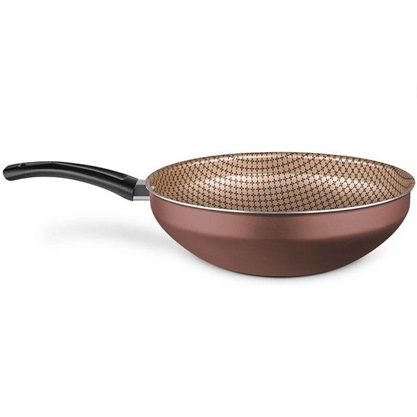 Wok Em Aluminio 28cm Antiaderente Chocolate Mta 9183