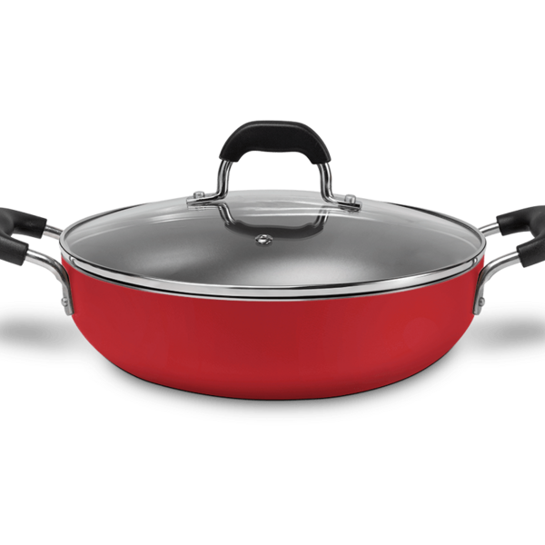 Wok Ø28cm Com Tampa E Alças Saffron - Brinox 28 Cm Vermelho B